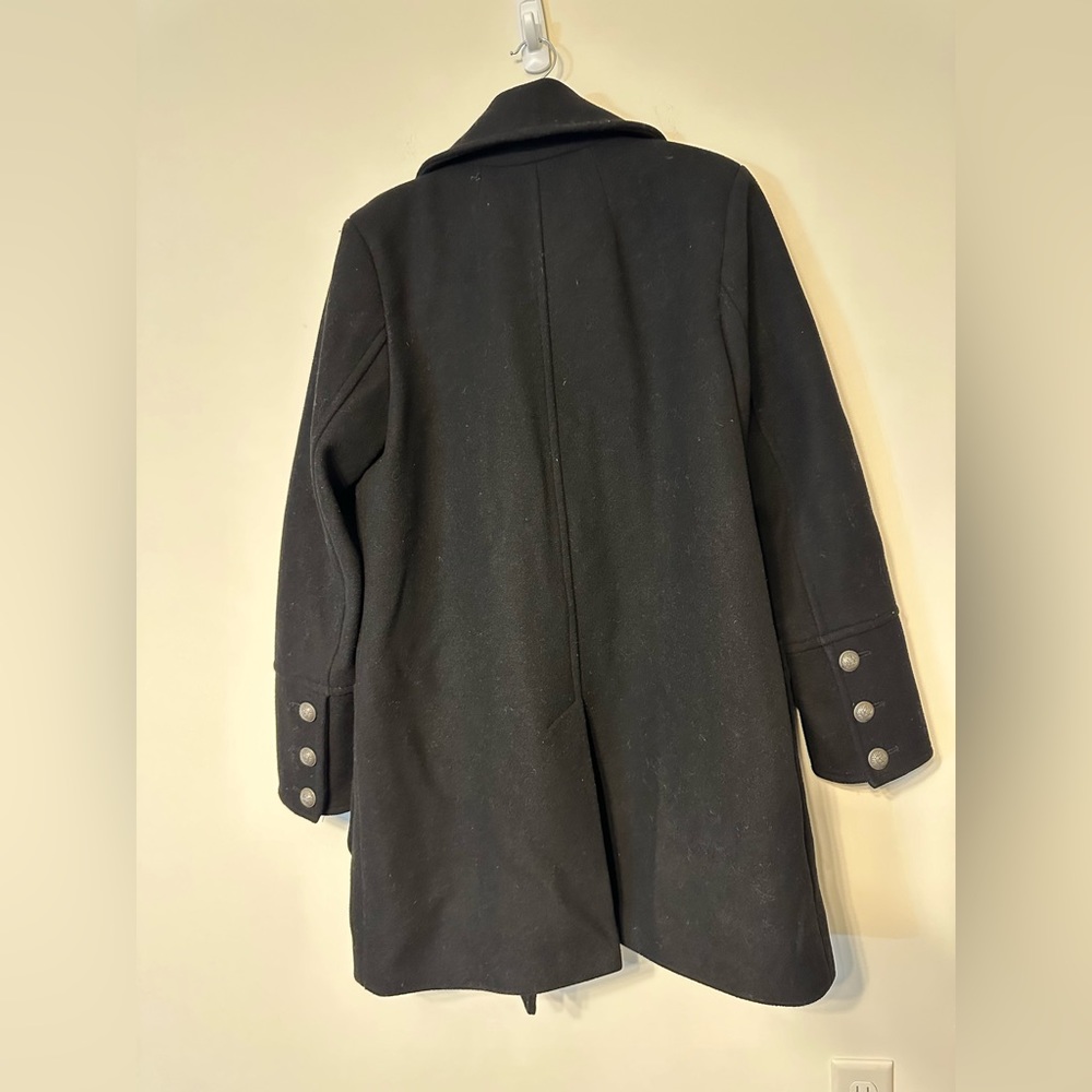 Free People Black Pea Coat Timeless Structured Elegance - Picture 4 of 9